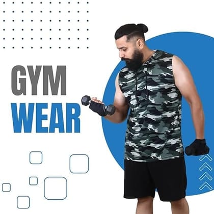 Men's Camouflage Sleeveless Hoodie – Gym & Casual Wear