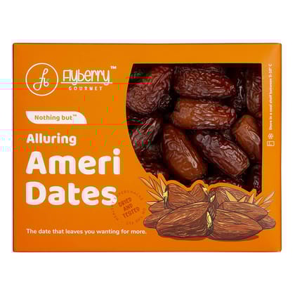Flyberry Gourmet Ameri Dates (Khajoor/Khajur) 1kg | 100% Natural | Rich in Calcium, Iron and Potassium | Instant Energy