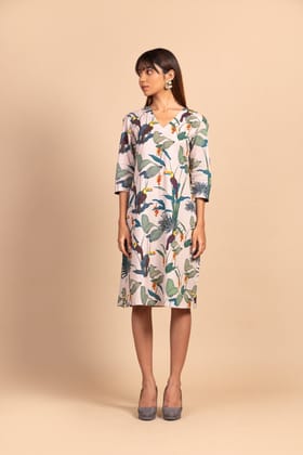 Pale Pink Toucan Dress-S
