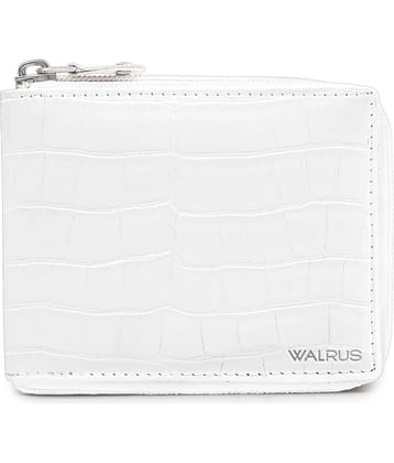 Walrus White Faux Leather Men's Zip Around Wallet ( Pack of 1 )