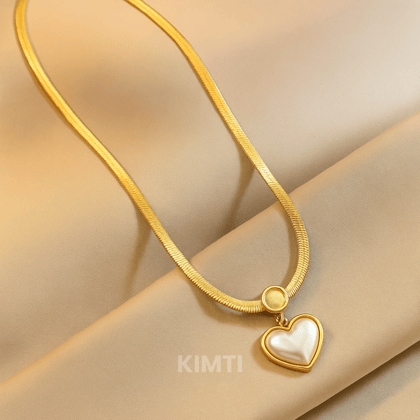 Anti Tarnish Gold Heart Necklace