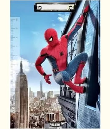 Posshe Kids Spiderman Premium Italian Exam Writing Pad for Students in All Exams Board (Set of 1, Light Blue)