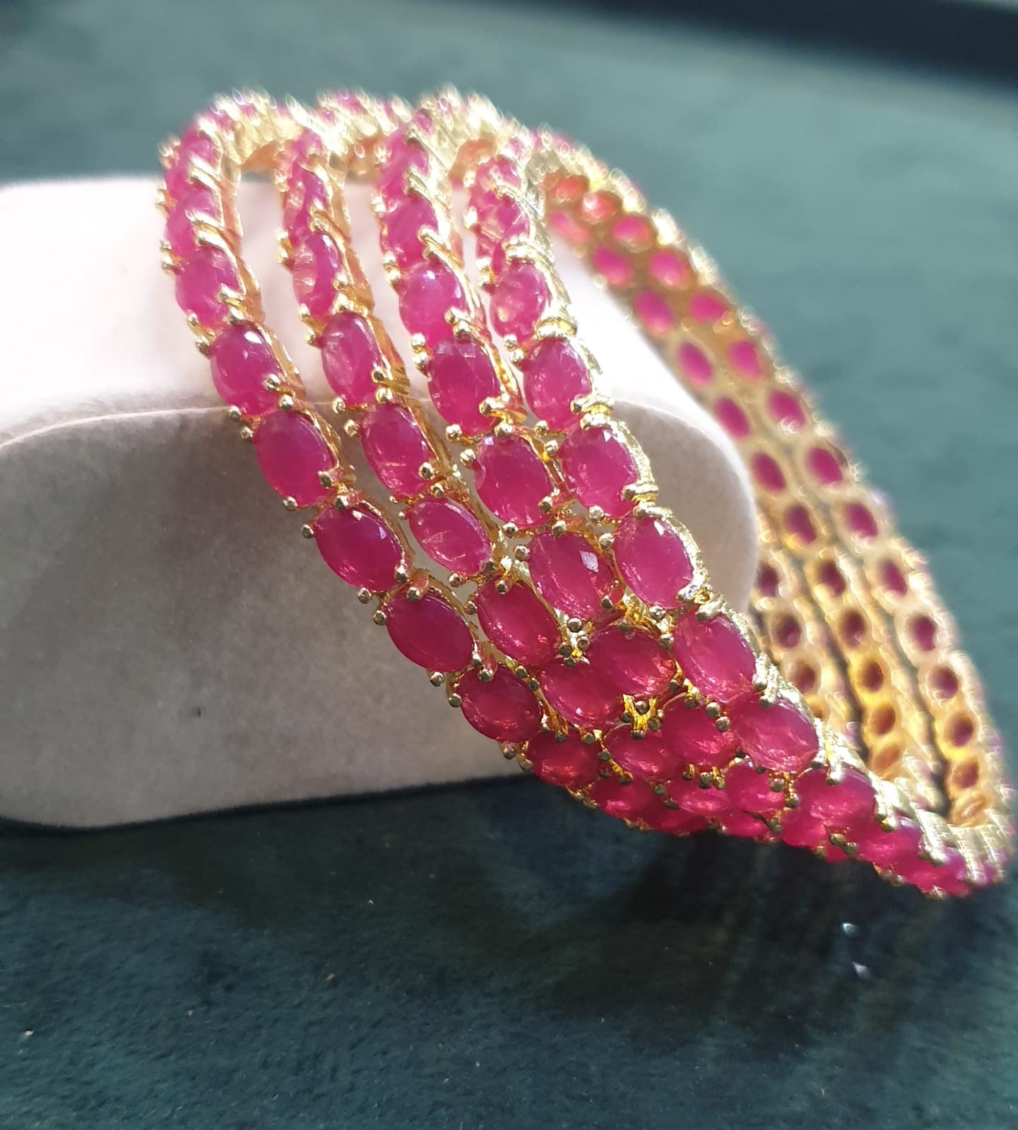 Stone bangles handmade 4 bangles in each set