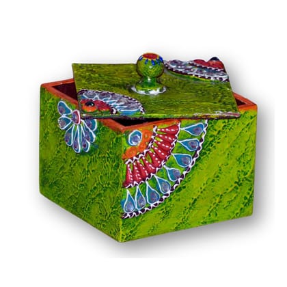 Handmade Paper Mache Wooden Dry Fruit Box Set (Set of 2) Handmade Paper Mache Wooden Dry Fruit Box Set (Set of 2)
