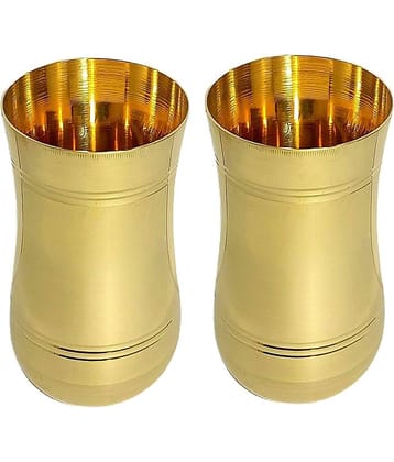 A & H ENTERPRISES - Brass Glasses Set 300 ml ( Pack of 2 )