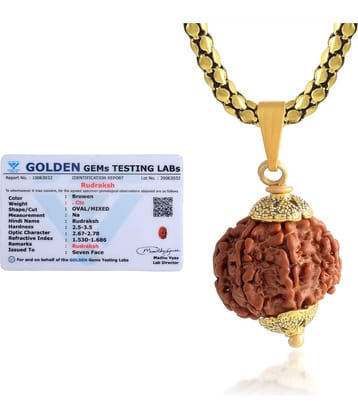 ADMIER 7 Mukhi Rudraksha Pendant With Chain ( Pack of 1 )