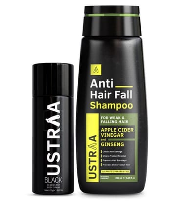 Ustraa Black Deodorant - 150ml & Anti- Hair fall Shampoo - 250ml