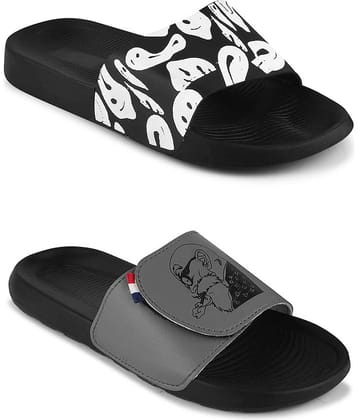 PERY PAO Black Men's Slide Flip Flop