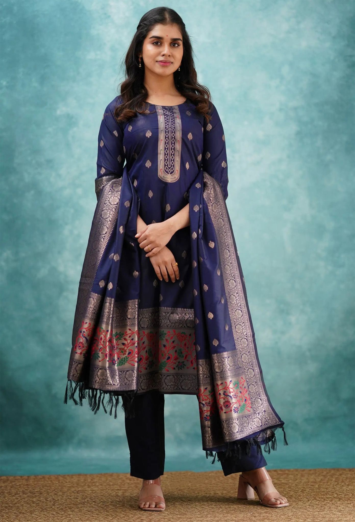 Women Silk  Kurta Pant Dupatta Set  Shingar kurta set