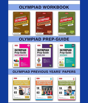 MTG Class-5 Mathematics, Science & English (IMO-NSO-IEO) Olympiad Workbook, Prep-Guide & Previous Years Papers (PYQs) - SOF Olympiad Books For 2025-26 Exam (Set of 9 Books)