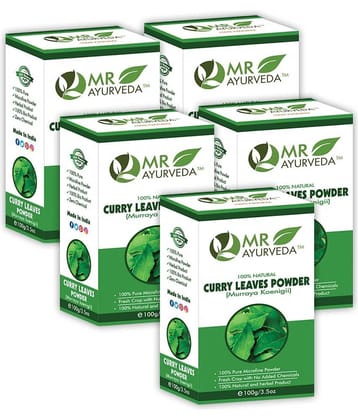 MR Ayurveda Curry Leaves Powder | Kadi Patta Powder Hair Scalp Treatment 500 g Pack of 5