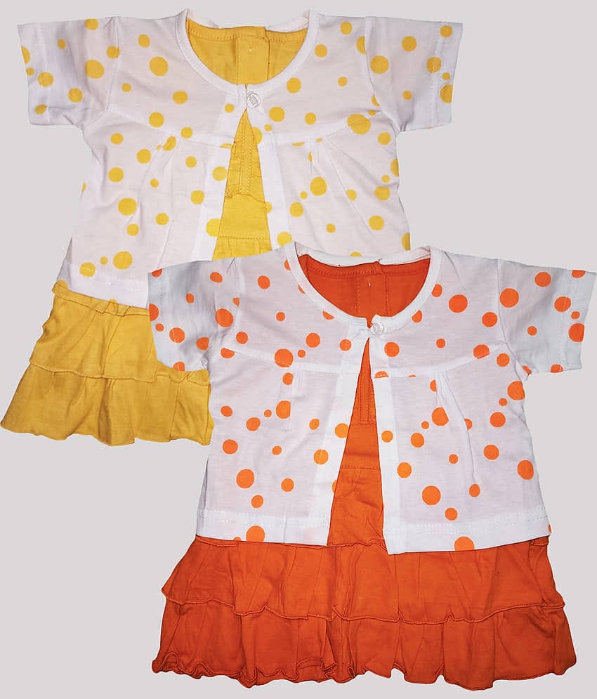 INFANT Pack of 2 Baby Girls Cotton Frock ( Multicolor )