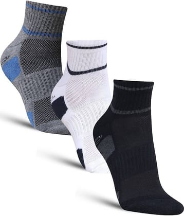 Dollar - Cotton Men's Self Design Multicolor Ankle Length Socks ( Pack of 3 )
