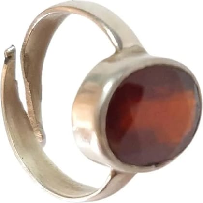 Brown Adjustable Hessonite Garnet/Gomed Ring for Men and Women