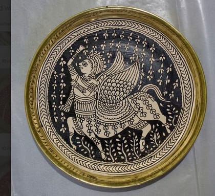 Angel Brass Wall Plate | Mata Ni Pachedi Art