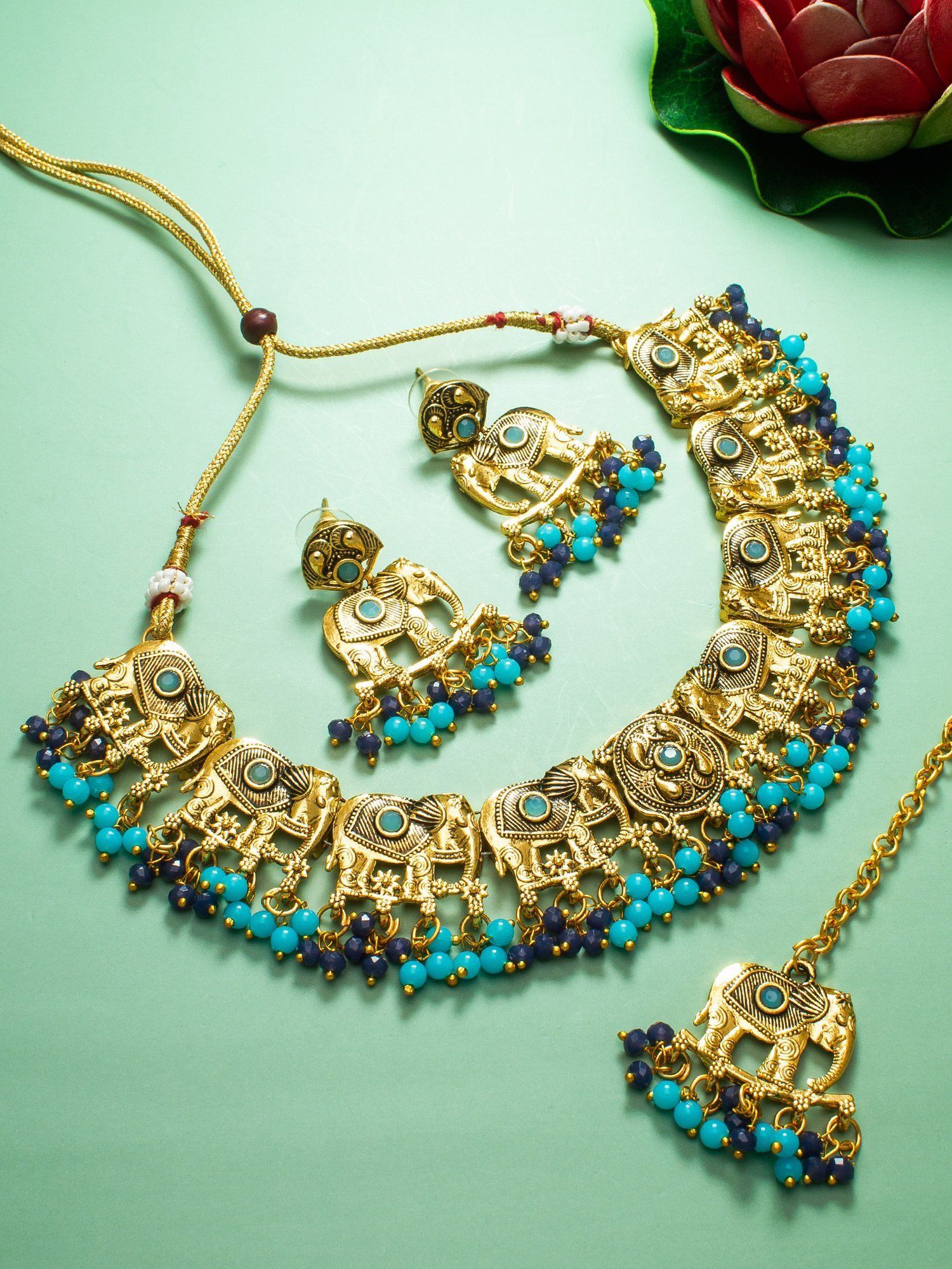 Morison Captivating Gold Necklace and Earrings Set A Symbol of Grace