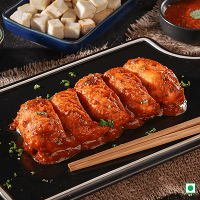 Chatpata Paneer Pan Fried Momo In Tomato Garlic Sauce(Non Spicy)