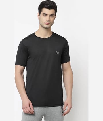 Uzarus Pack of 1 Polyester Regular Fit Men's T-Shirt ( Black )