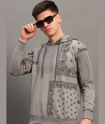 THE CASUALS Cotton Blend Hooded Men's Sweatshirt - Grey ( Pack of 1 )