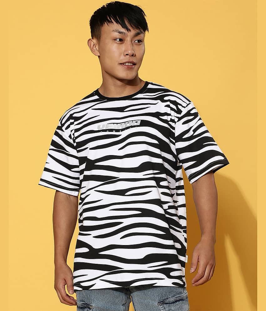 Veirdo Pack of 1 Cotton Oversized Fit Men's T-Shirt ( White )