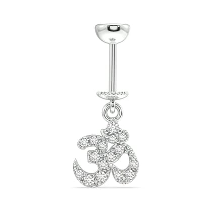 AUM ( OM ) - Fine screw Helix Hanging-Rhodium plated