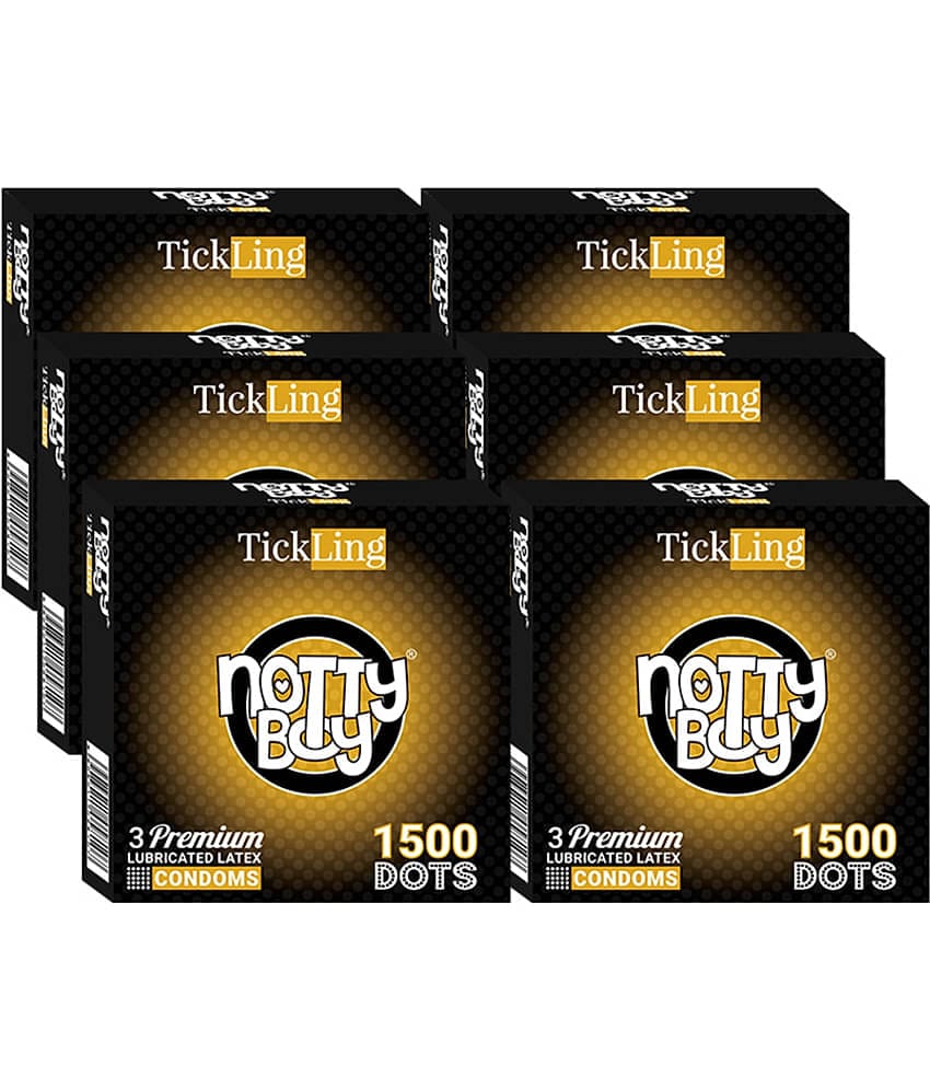 NottyBoy Super Dotted with 1500 Dots Condoms Combo Pack - 6 x 3 Pcs