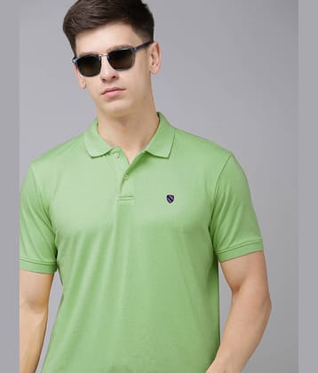 Merriment Pack of 1 Cotton Blend Regular Fit Solid Half Sleeves Men's Polo T Shirt ( Green )