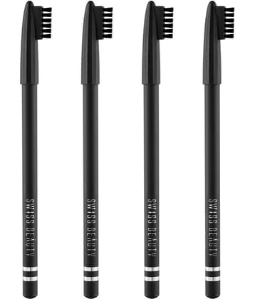 Swiss Beauty Eyebrow Pencil (Black) Pack of 4, 1.8gm each