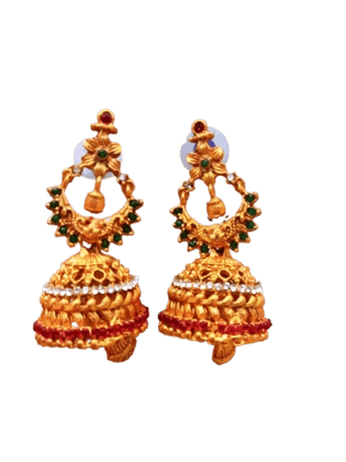 ROHITHA 1 Gram Micro Gold CZ Ear Rings Set