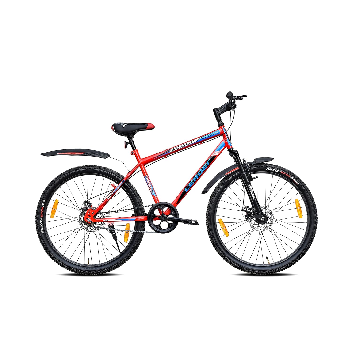 Leader Scout 26T Mountain Bicycle/Bike Without Gear Single Speed With FS Dd Brake 26 T Mountain Cycle (Single Speed, Red)