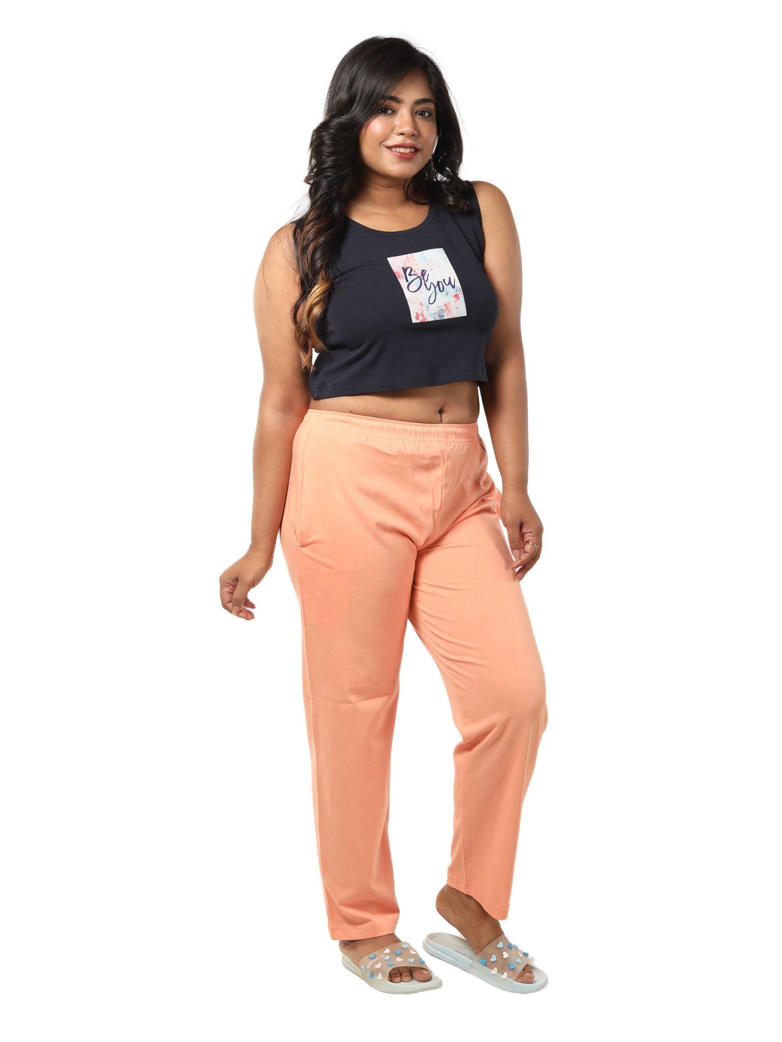 168CSS 4Cats Plus Size Stylish Pajama Pants - Peach