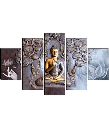 SNDArt Set Of 5 Lord Buddha Wall Paintings For Home Decor 18 x 30 inch