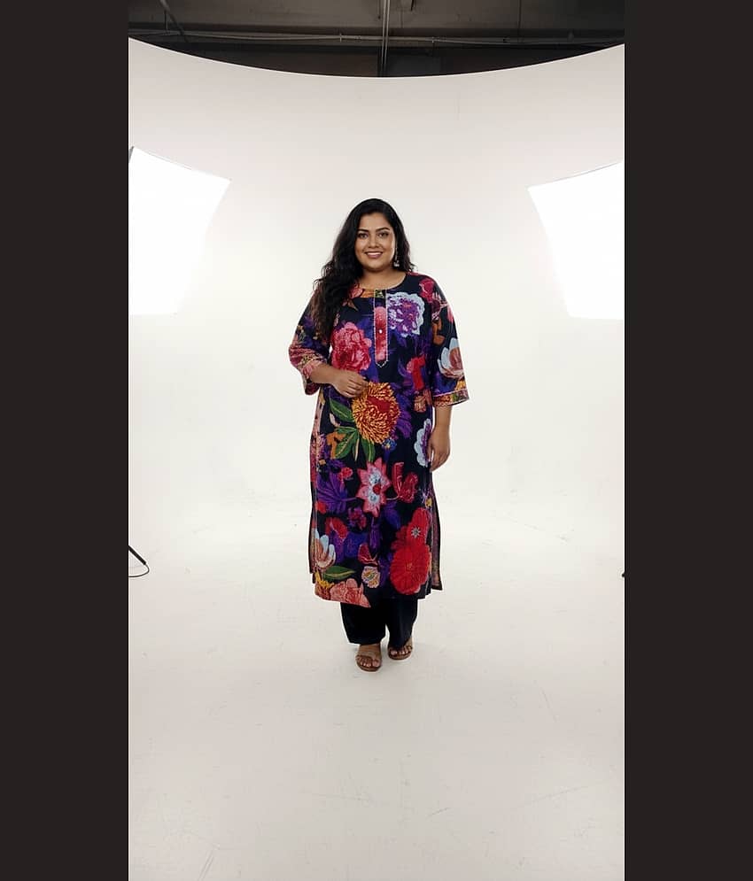 Flavia Creation Women Cotton Printed Straight Kurti ( Multicolor )