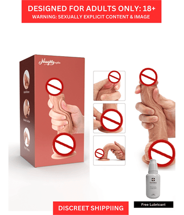 7 Inch Realistic Pink Head Soft Sexual Dildo Sex Toy For Women + Free Kaamraj Lubricant By Naughty Nights