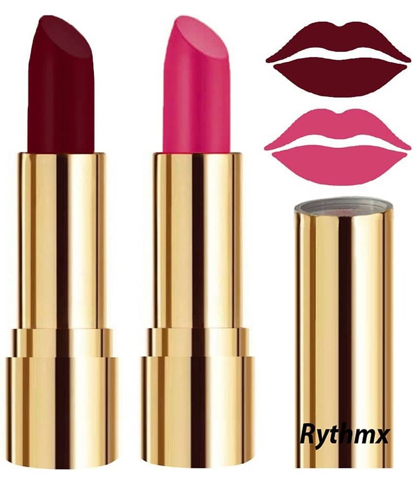 Rythmx Maroon,Purple Matte Creme Lipstick Long Stay on Lips Multi Pack of 2 8 g