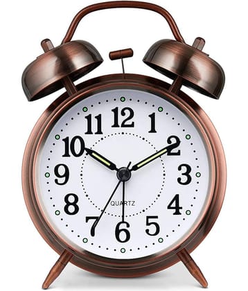 Bhavyta Analog Metal Twin Bell Alarm Clock - Pack of 1