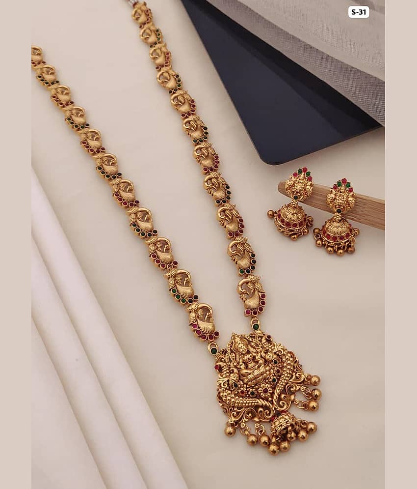 Shivay Fashion Golden Alloy Necklace Set ( Pack of 1 )