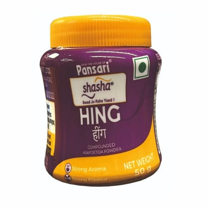 Shasha Hing | 50g | Strongest Hing Powder | Asafoetida | Quality Blend | No Preservatives (Pack of 1)
