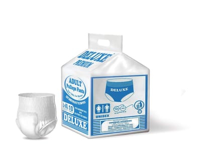Deluxe Adult Diapers Pullups Pants Large - Xl 80-120Cms / 31"-47" (10Pcs)