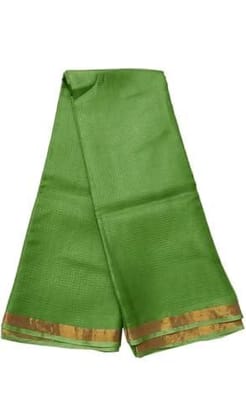 Women's Kota Doriya Art Silk Steple Mini Self Check Saree Plane Gold Zari Border