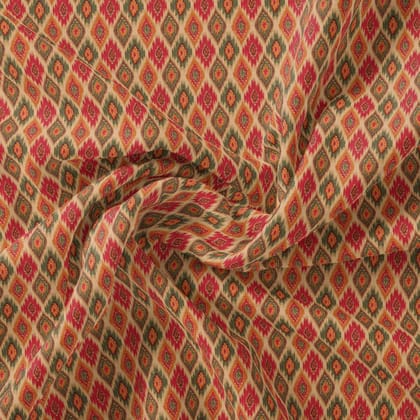 Seamless Pochampilli Patterns Digital Printed Fabric - Pure Chinon-Viscose / Pure Chinon / 106 CM | 41 Inch
