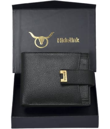 Hidelink 100% Leather Solid Men's Regular Wallet With 6 Slots For Card ( Black , Pack of 1 )