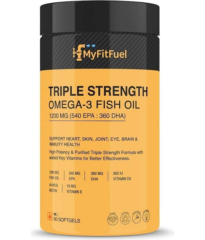 MyFitFuel Triple Strength Omega 3 Fish Oil, 1200mg (540 EPA 360 DHA) 60 softgels 60 no.s Minerals Softgel