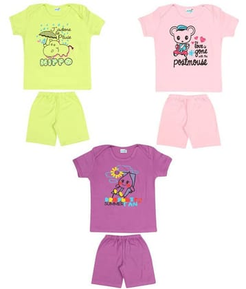 Dongli Pack of 3 Baby Boys 100% Cotton Top & Shorts ( Multi )
