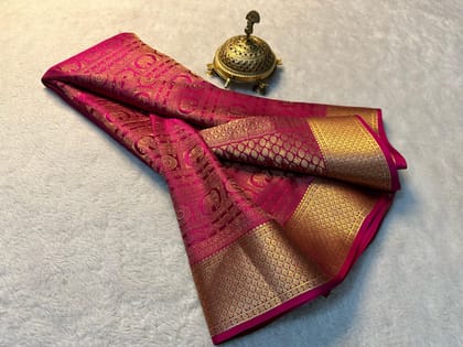 Pink Colour Rich Pallu Mysore Soft Silk Saree