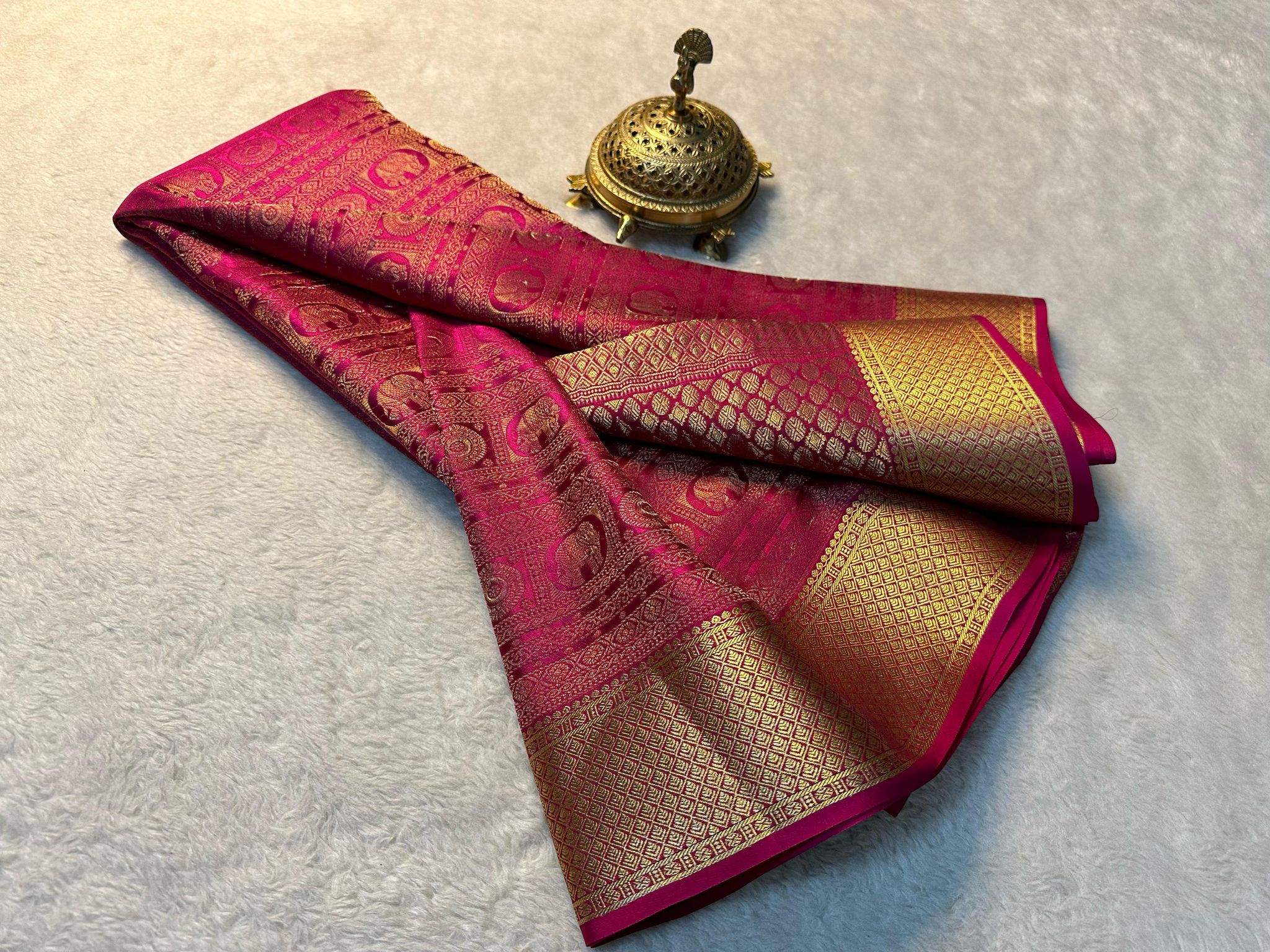 Pink Colour Rich Pallu Mysore Soft Silk Saree
