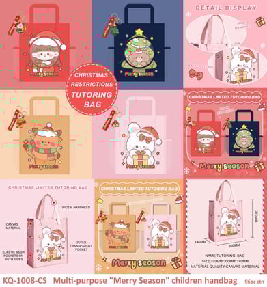 Xmas Tutorial Bag | Quirky Tote Bag with a keychain free-Red