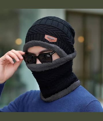 Infispace Black Cotton Men's Cap ( Pack of 1 )