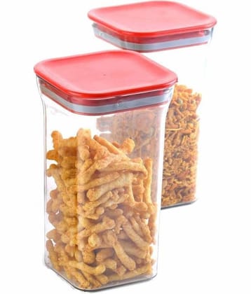 Analog kitchenware - Red Polyproplene Food Container ( Pack of 2 )