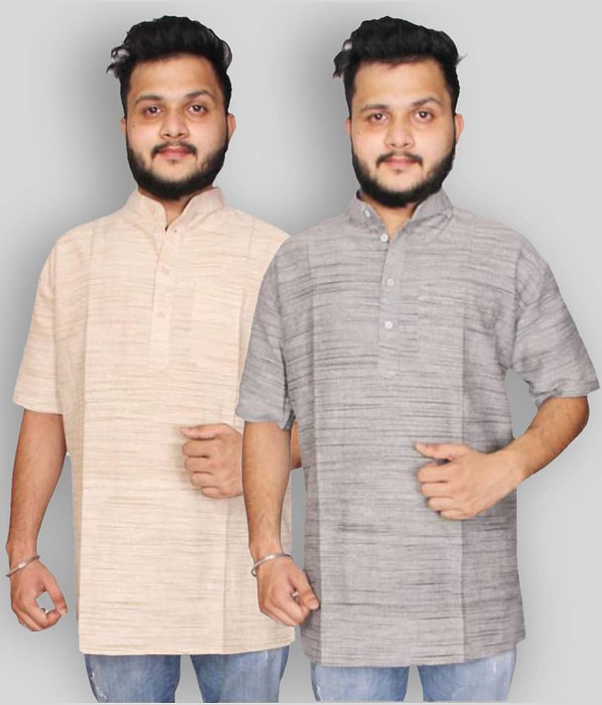 DESHBANDHU DBK - Multicolor Cotton Men's Regular Kurta ( Pack of 2 )